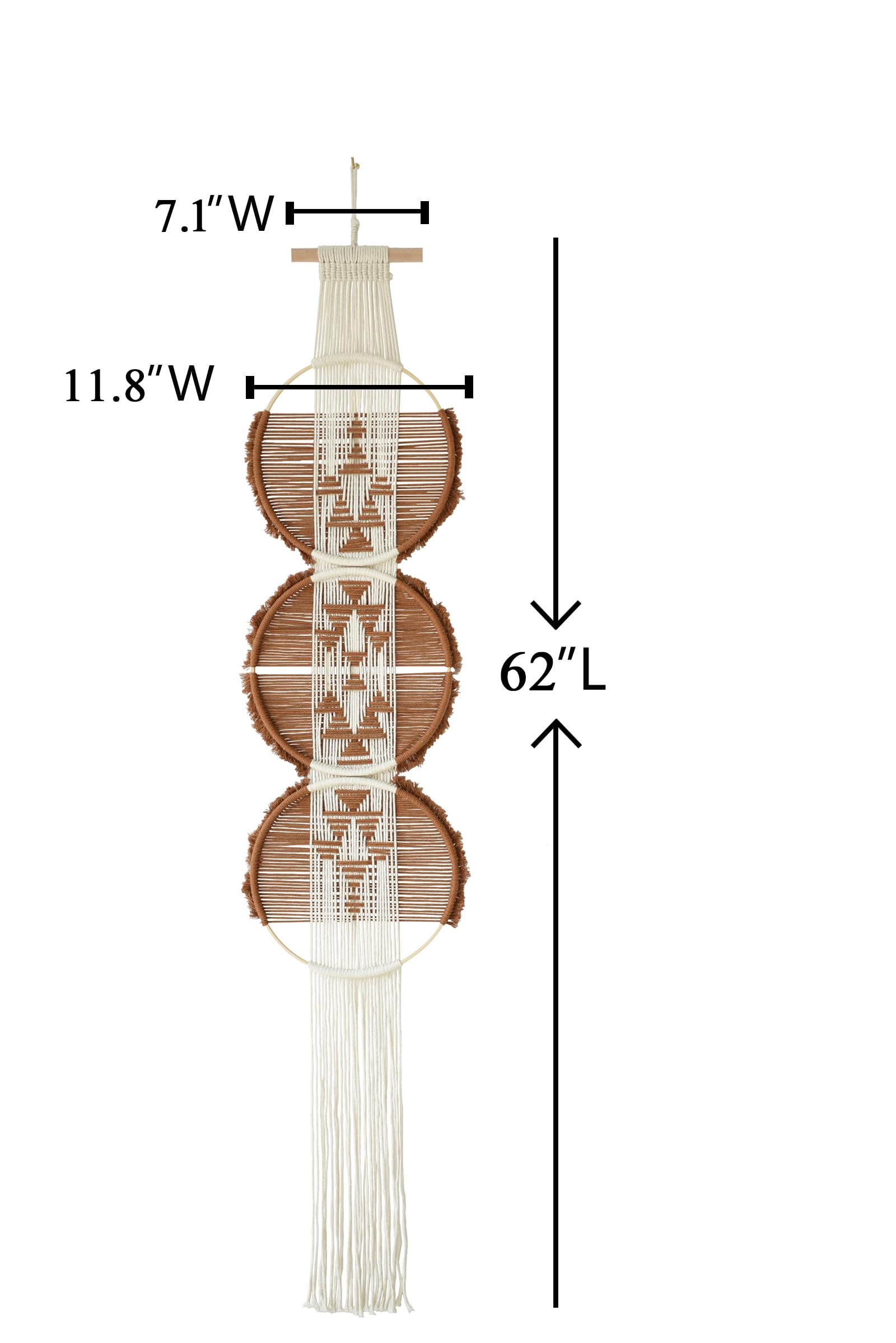 Macrame Wall Hanging Brown and white Boho Wall Decor Art