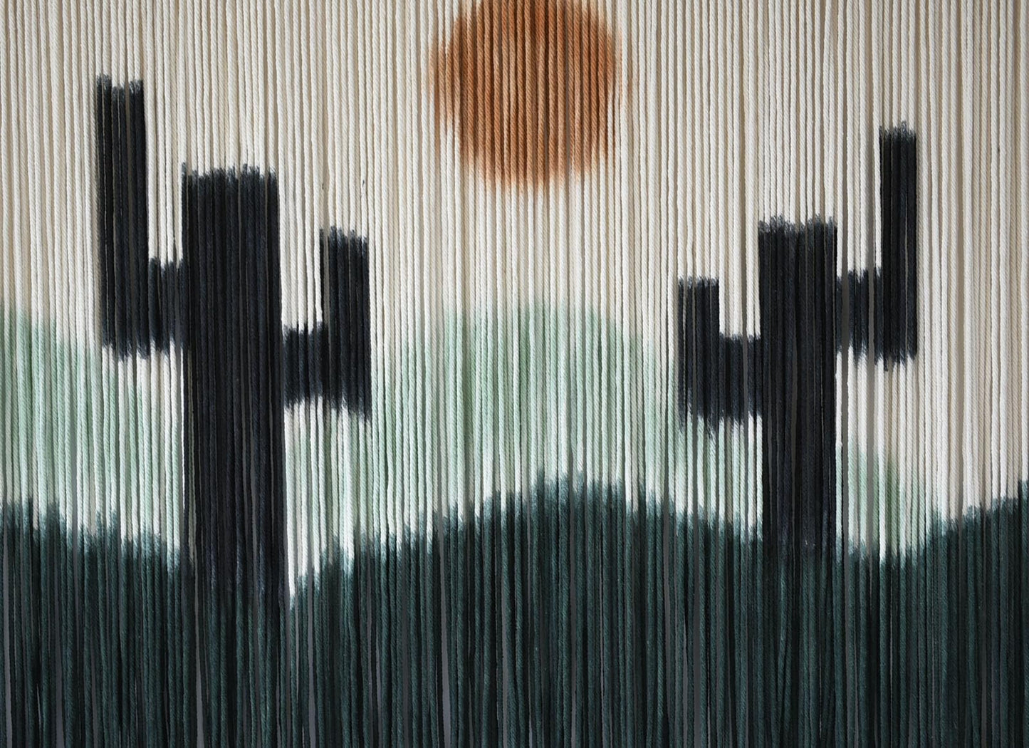 Large Dip-Dye Green Cactus Boho Macrame Wall Hanging