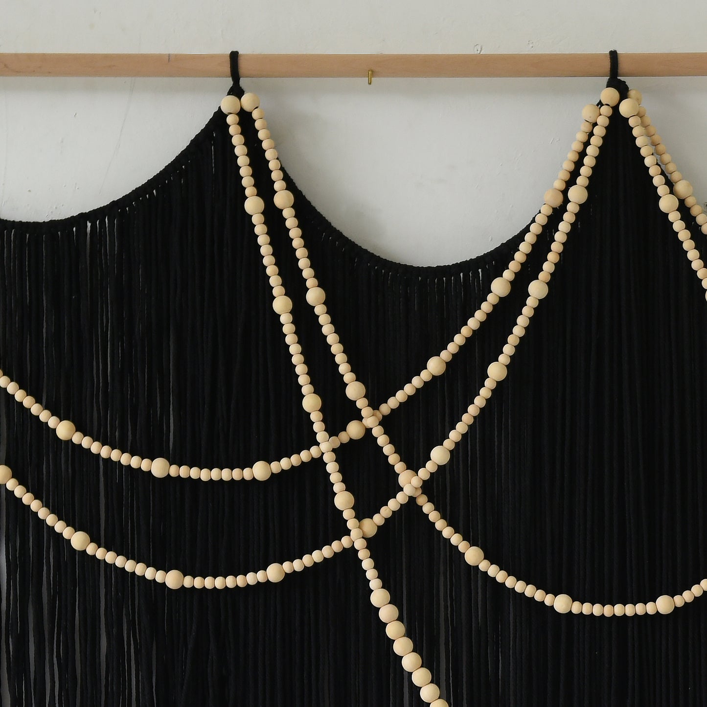Black Yarn Tapestry Home Decor Large Fiber Wall Art