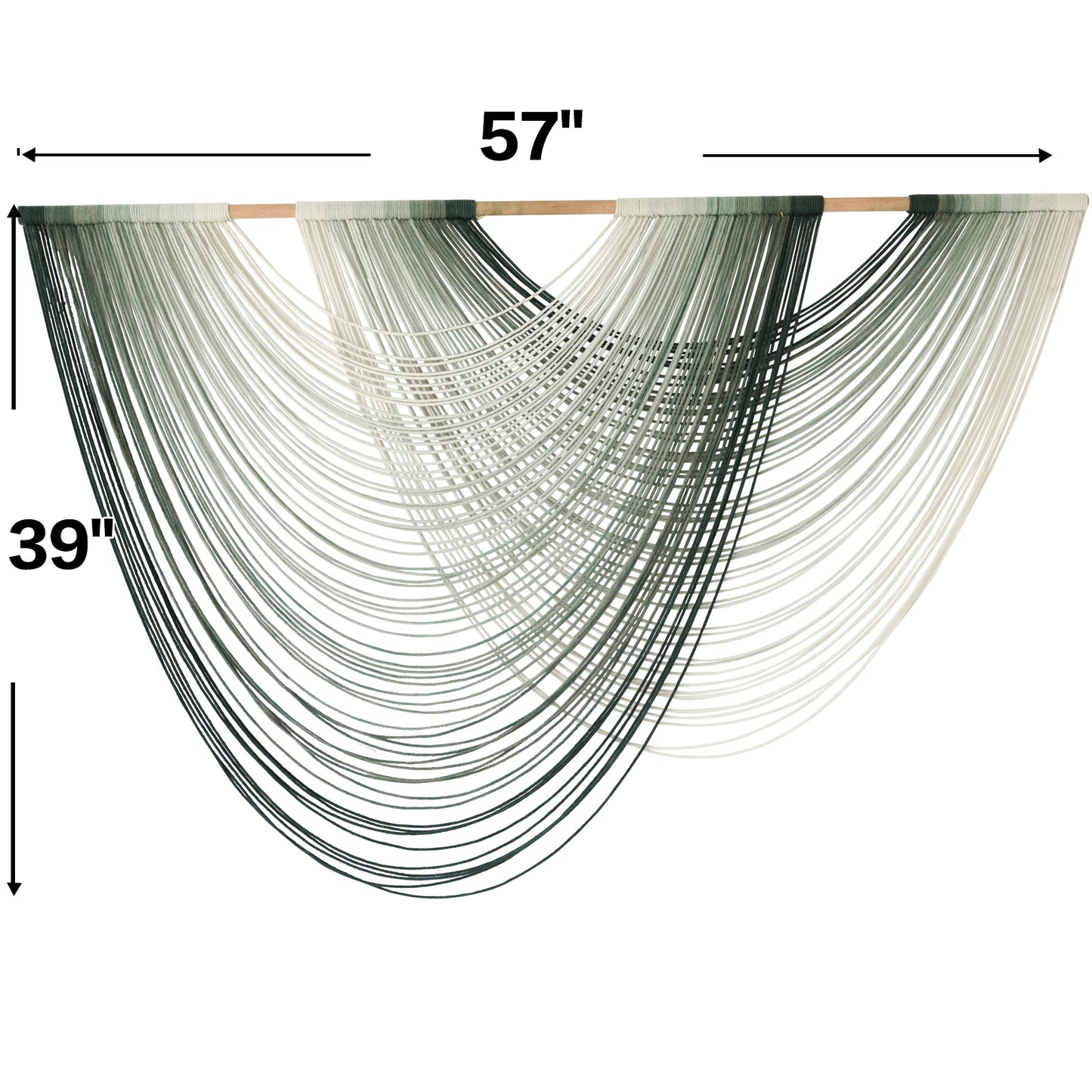 Macrame Wall Hanging Boho Wall Decor Dip Dyed Ombre Moss Green