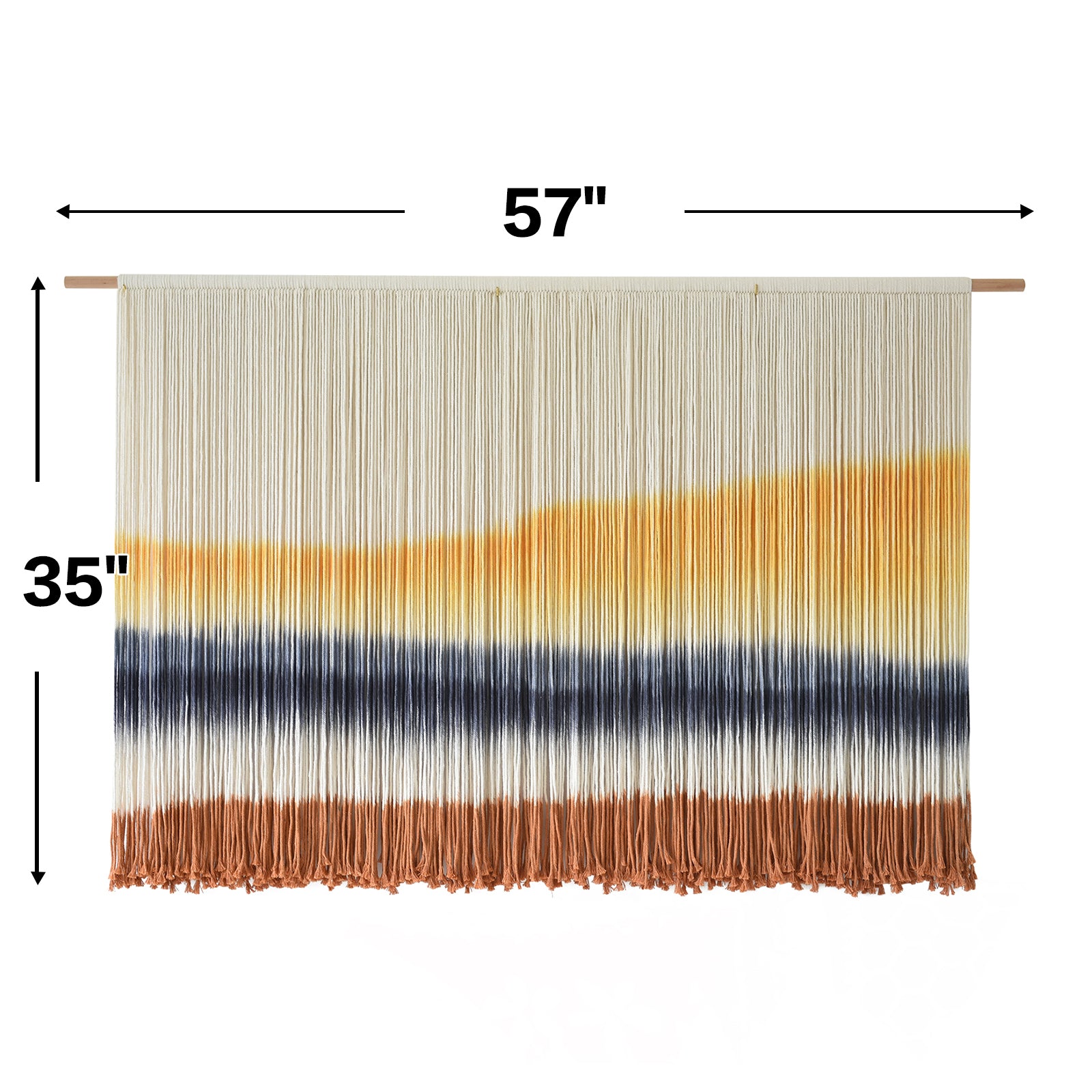 Macrame Wall Hanging Extra Large Dip-Dyed Coastal for Living Room