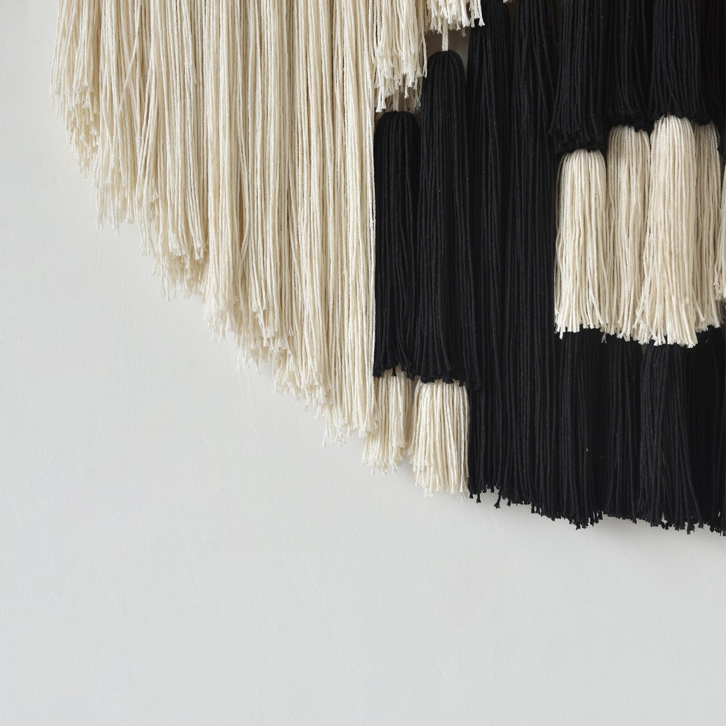 Black and White Yin Yang Macrame Wall Hanging