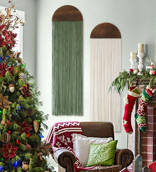 Green Dyed Macrame Wall Hanging for Christmas: A Festive Boho Touch for Your Home