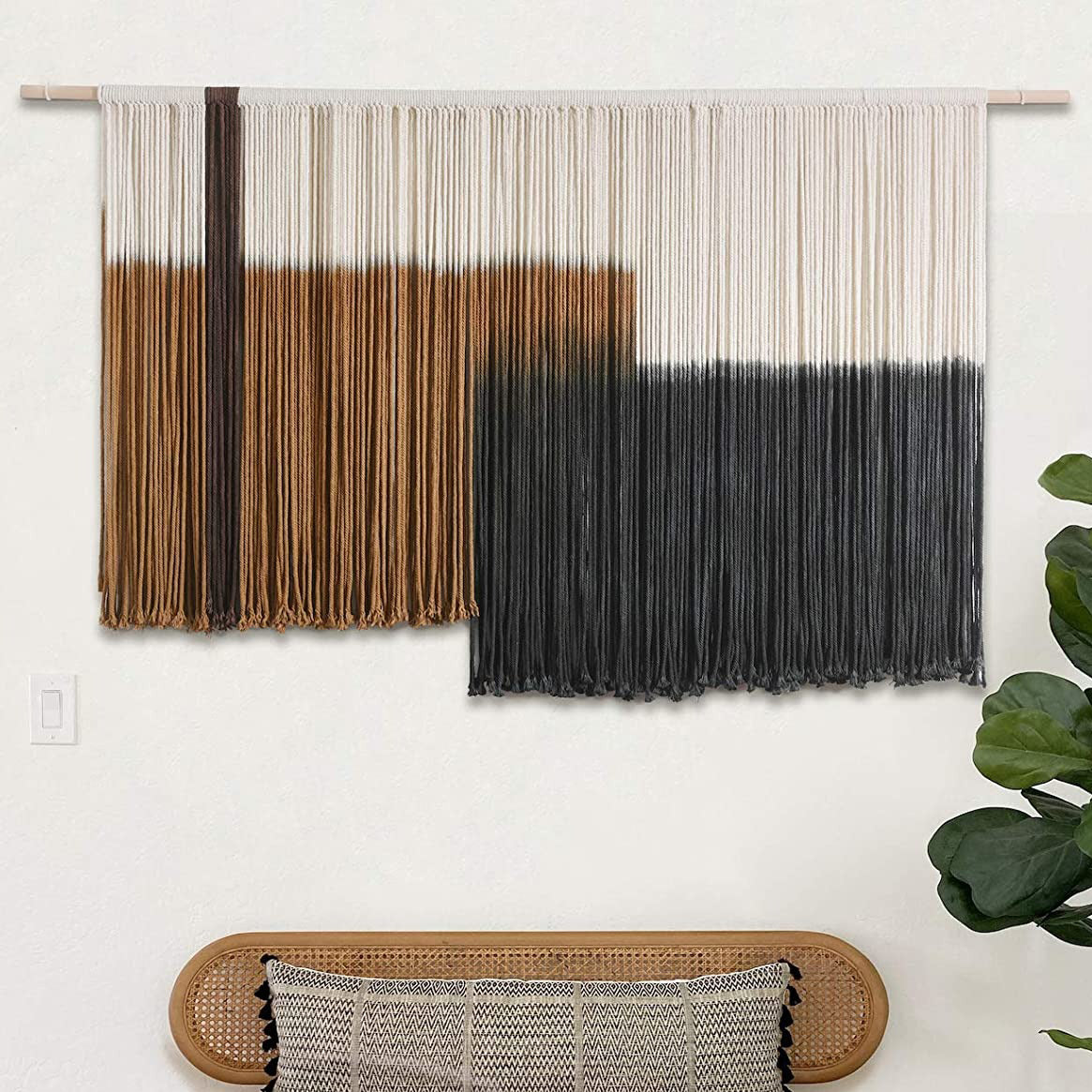 Macrame Wall Hanging Large Dip Dye Tapestry Fiber Wall Art Boho Bedroom Decor