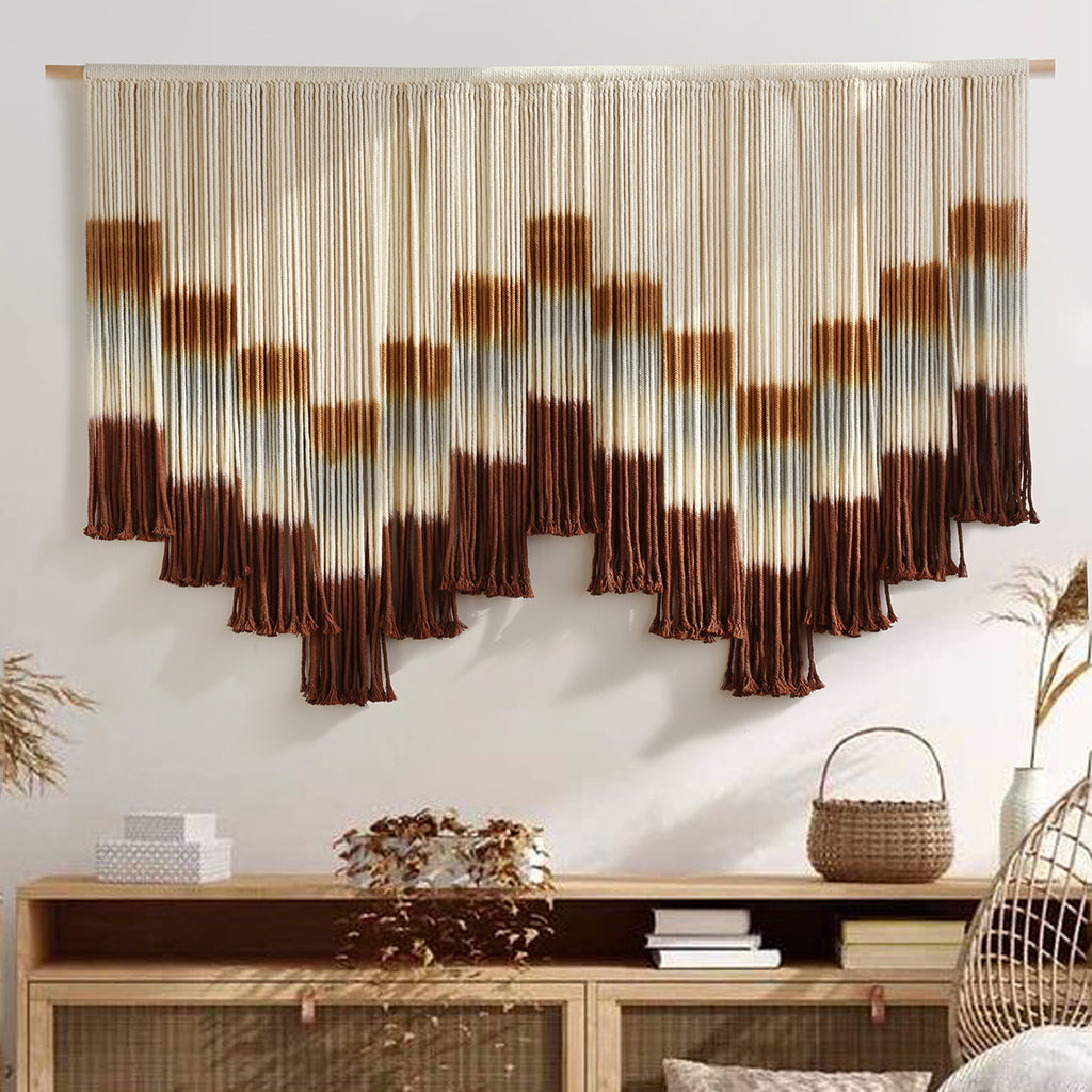Macrame Wall Hanging Tie-Dye Geometric Decor