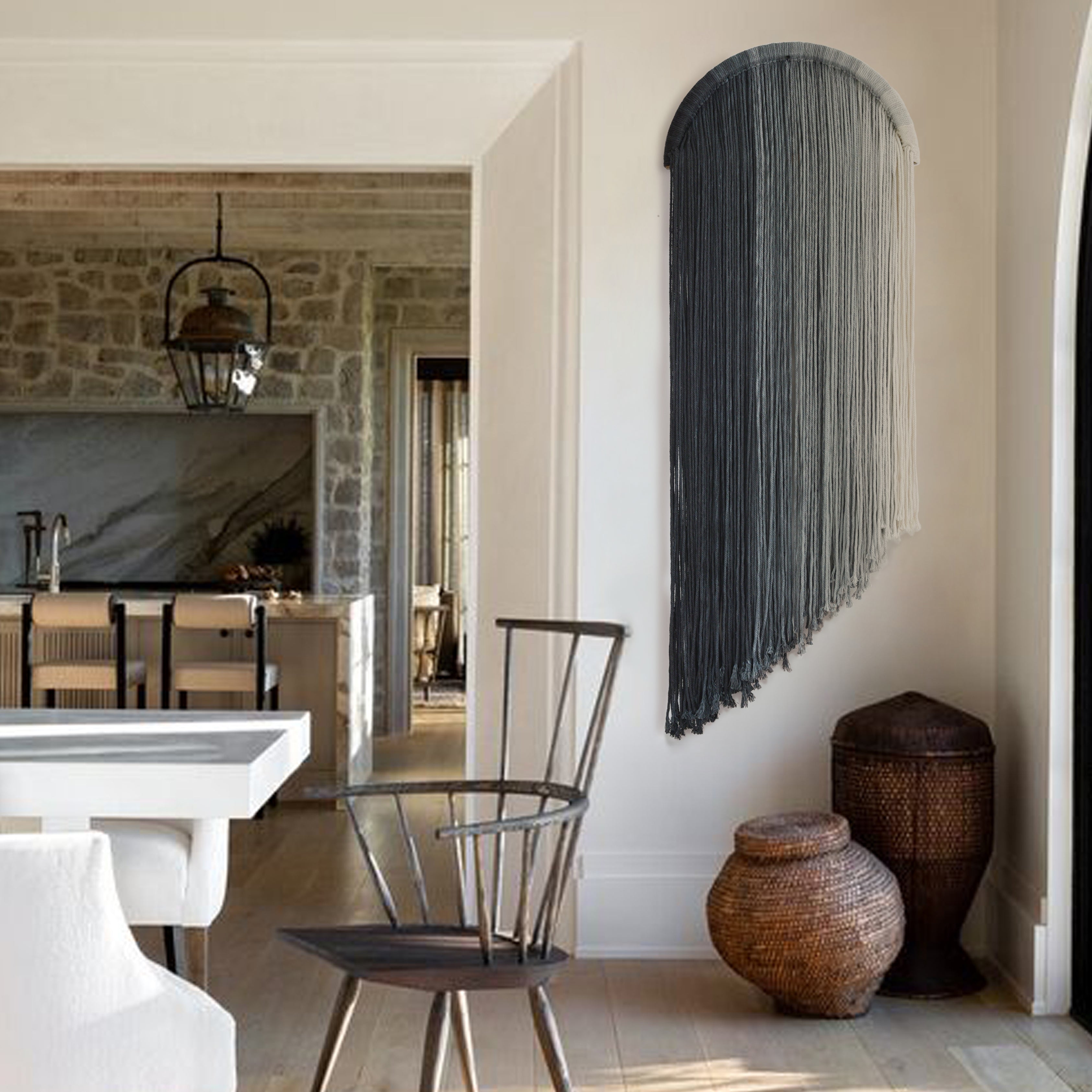 Macrame Wall Hanging Dip Dyed Macrame Wall Decor Boho Wall Decor