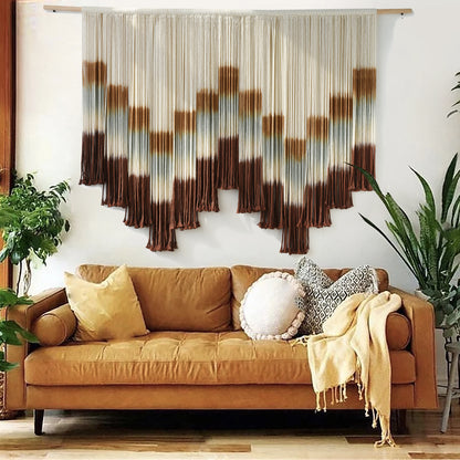 Macrame Wall Hanging Tie-Dye Geometric Decor