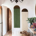 2 Pcs Macrame Wall Hanging Boho Decor Round Tassel