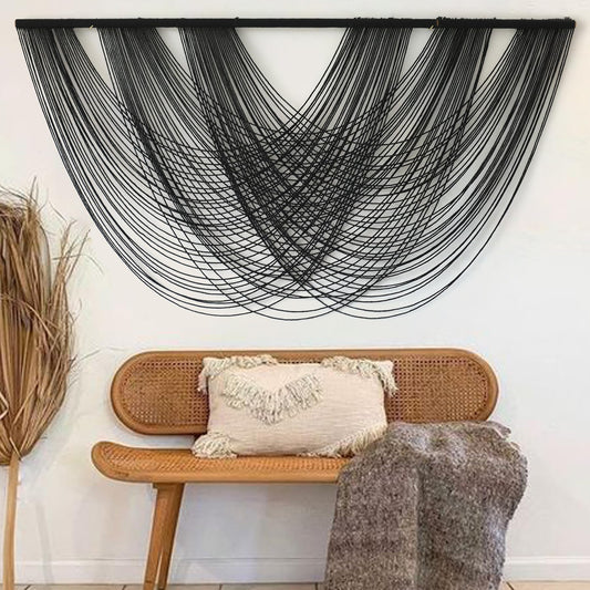 Black Boho 3 pieces Macrame Wall Hanging