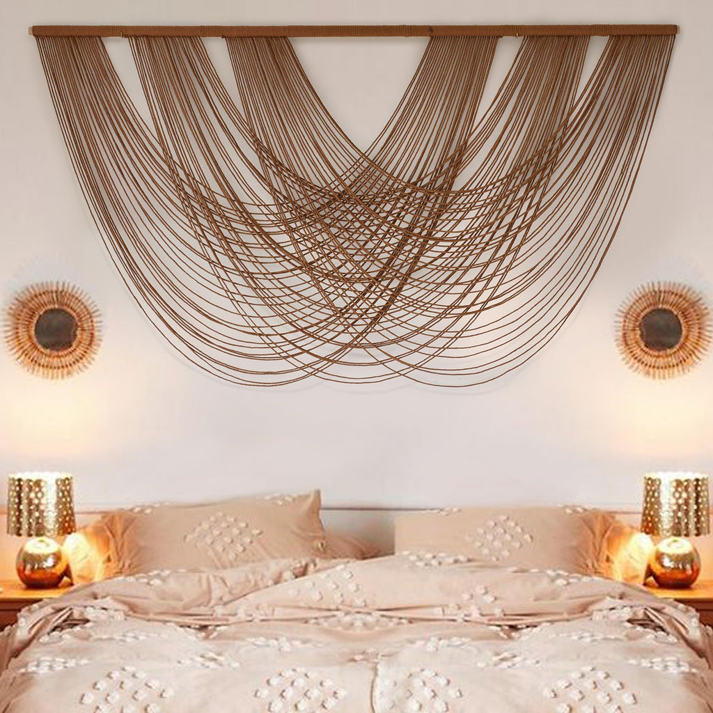 Large Macrame Wall Hanging Brown Die-Dyed Boho Wall Decor