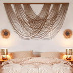 Large Macrame Wall Hanging Brown Die-Dyed Boho Wall Decor