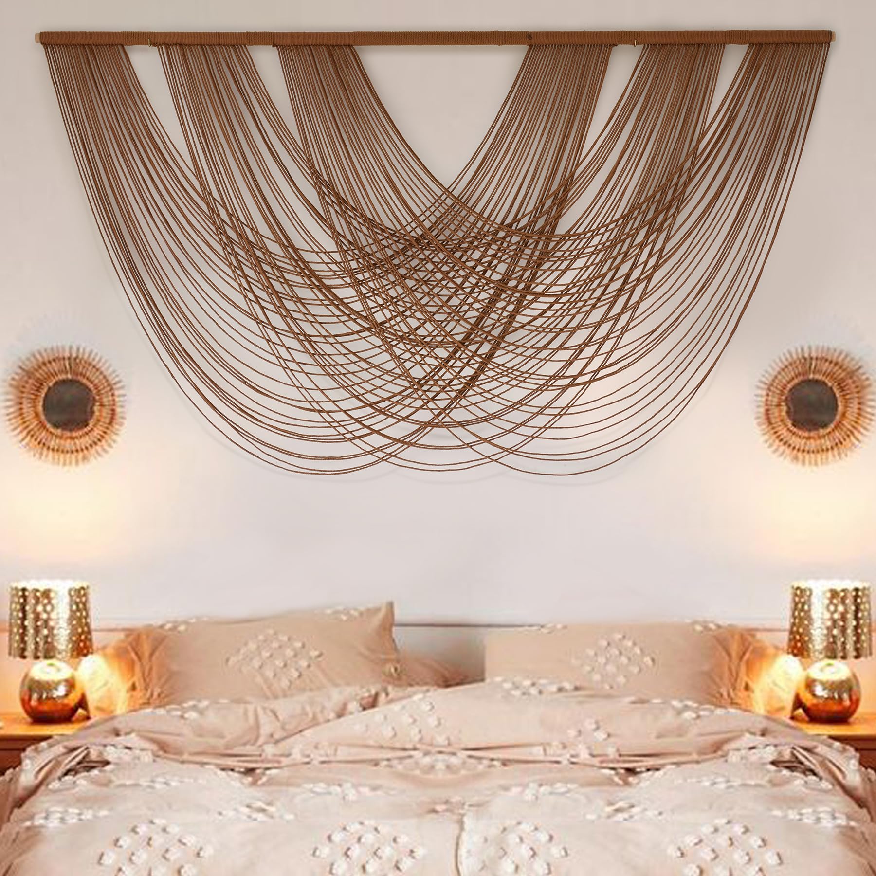 Large Macrame Wall Hanging Brown Die-Dyed Boho Wall Decor