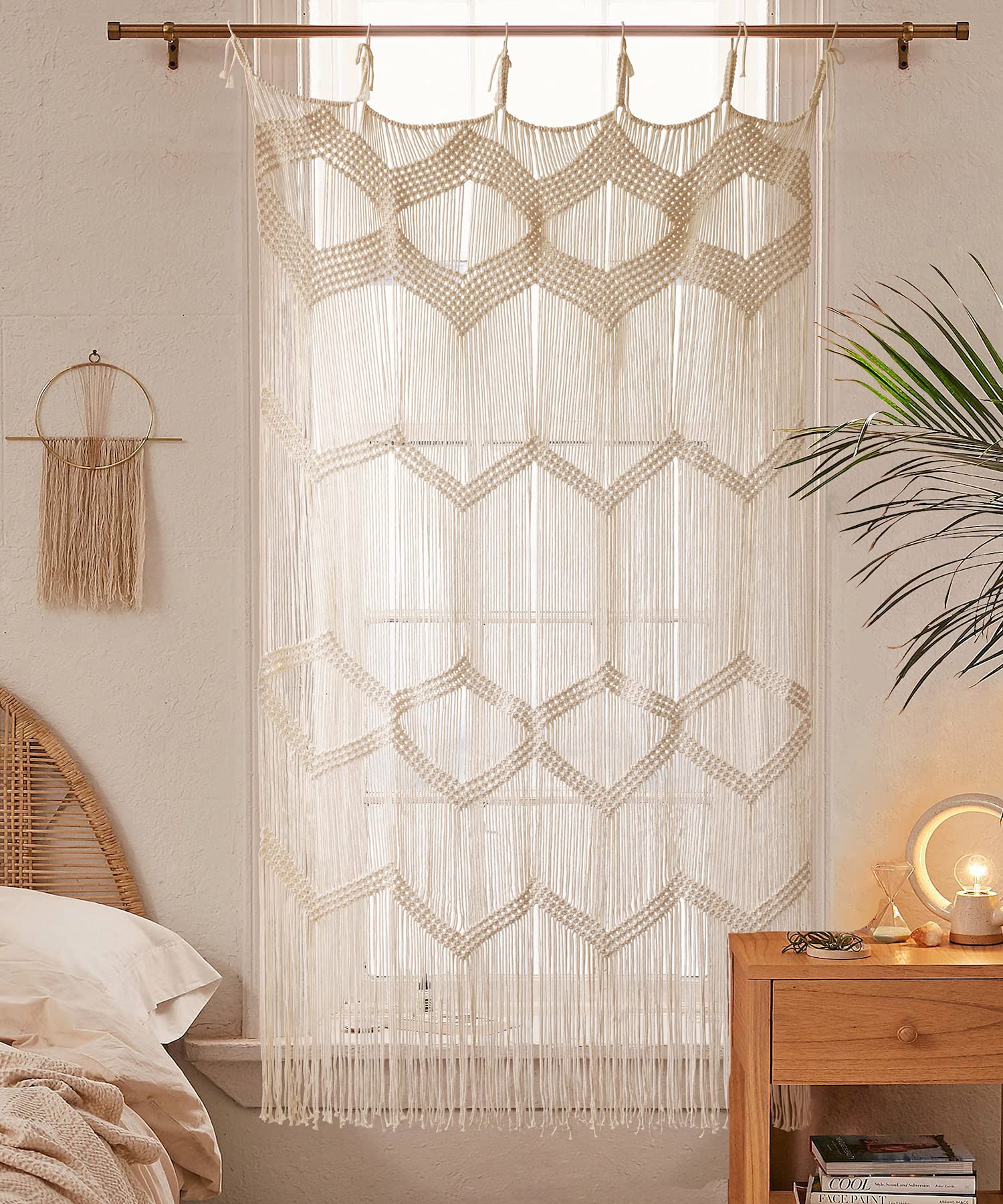 Macrame Curtain Window Macrame Room Divider Doorway Curtain Boho Macrame Wall Hanging Living Room Bedroom Decor 42" W x 75" H