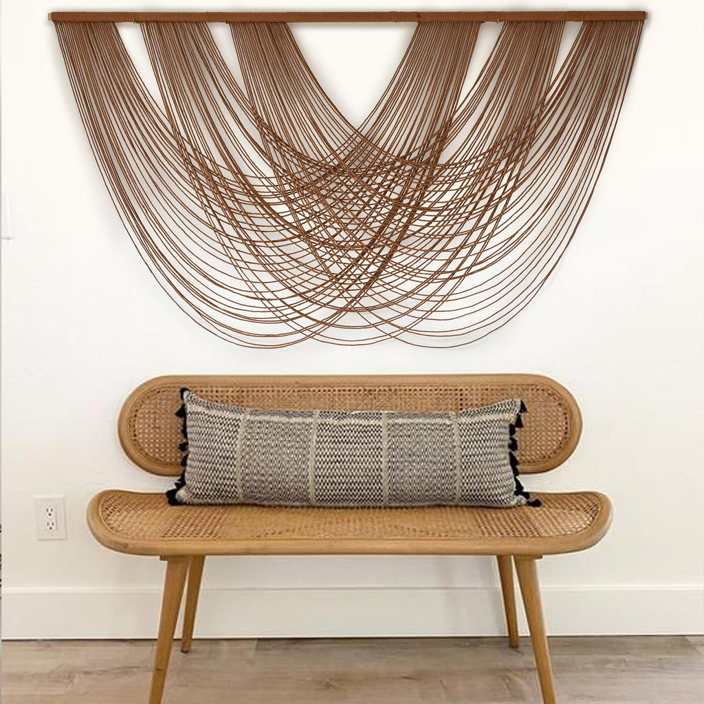 Large Macrame Wall Hanging Brown Die-Dyed Boho Wall Decor