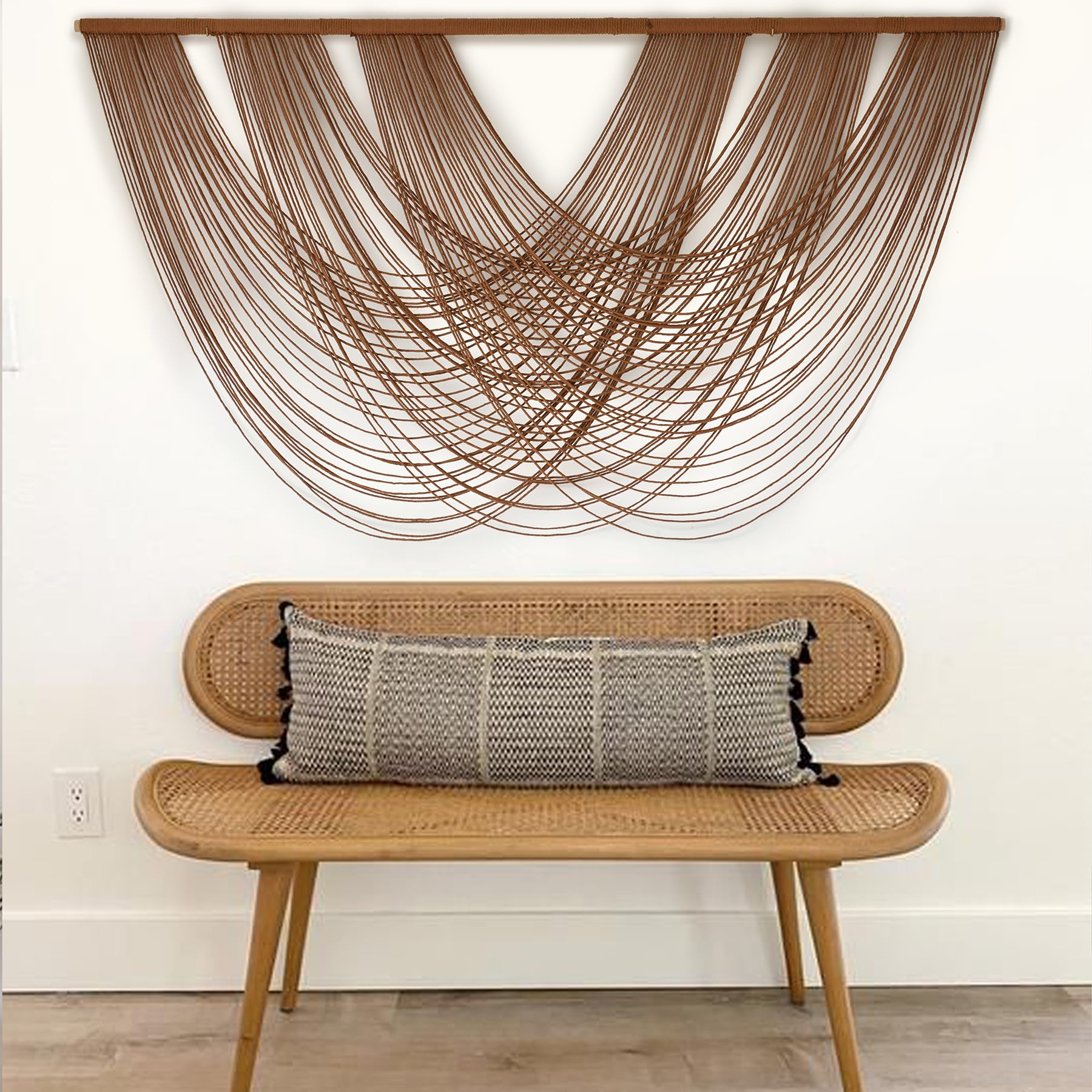 Large Macrame Wall Hanging Brown Die-Dyed Boho Wall Decor