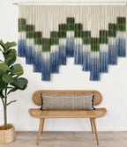 Macrame Wall Hanging Dye Handmade Large-Scale Wall Art Statement Bohemian Wall Decor