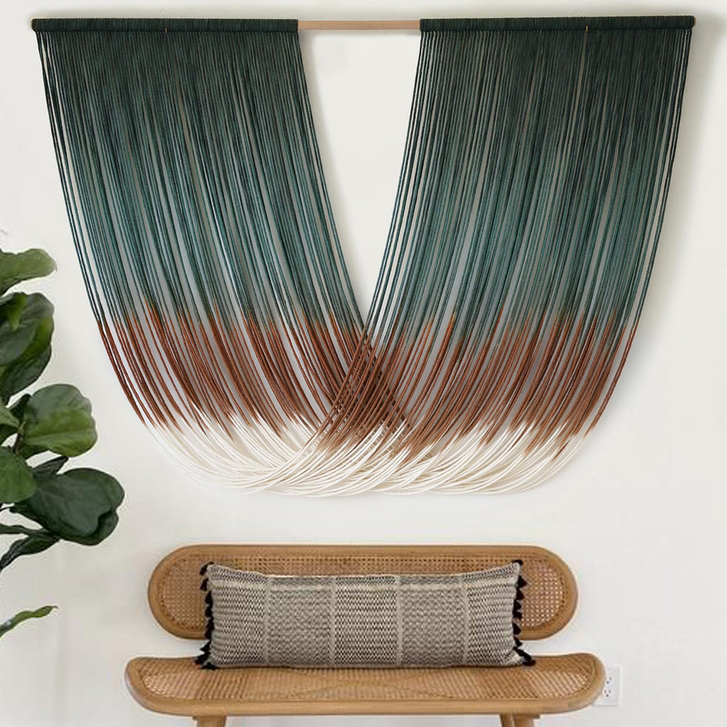 Chic Geometric Boho Dip-Dye Macrame Wall Hanging