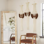 Handmade Coffe Fiber Boho Macrame Wall Hanging  Home Room Décor 3Pcs