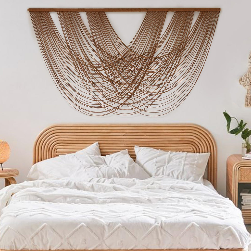 Large Macrame Wall Hanging Brown Die-Dyed Boho Wall Decor