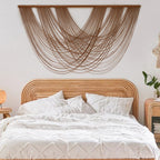 Large Macrame Wall Hanging Brown Die-Dyed Boho Wall Decor