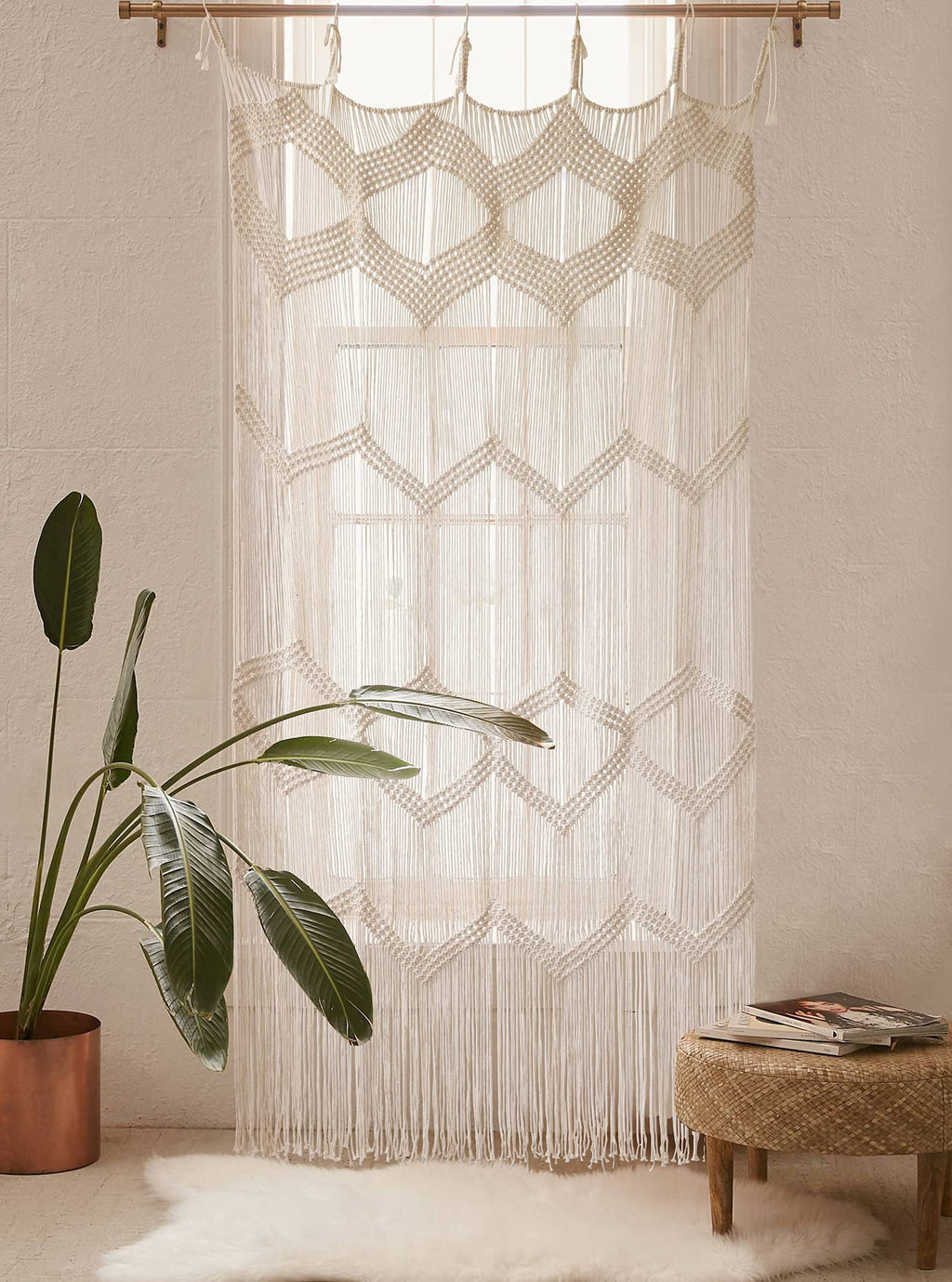 Macrame Curtain Window Macrame Room Divider Doorway Curtain Boho Macrame Wall Hanging