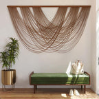 Large Macrame Wall Hanging Brown Die-Dyed Boho Wall Decor