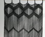 Macrame Curtain Black Boho Window Macrame Doorway Curtain Macrame Wall Decor Bedroom Headboard Decor,42" Wx76 H