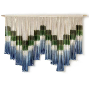 Macrame Wall Hanging Dye Handmade Large-Scale Wall Art Statement Bohemian Yarn Tapestry Home Living Room Bedroom Wall Decor 57" W x 35" L