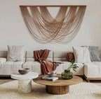 Large Macrame Wall Hanging Brown Die-Dyed Boho Wall Decor