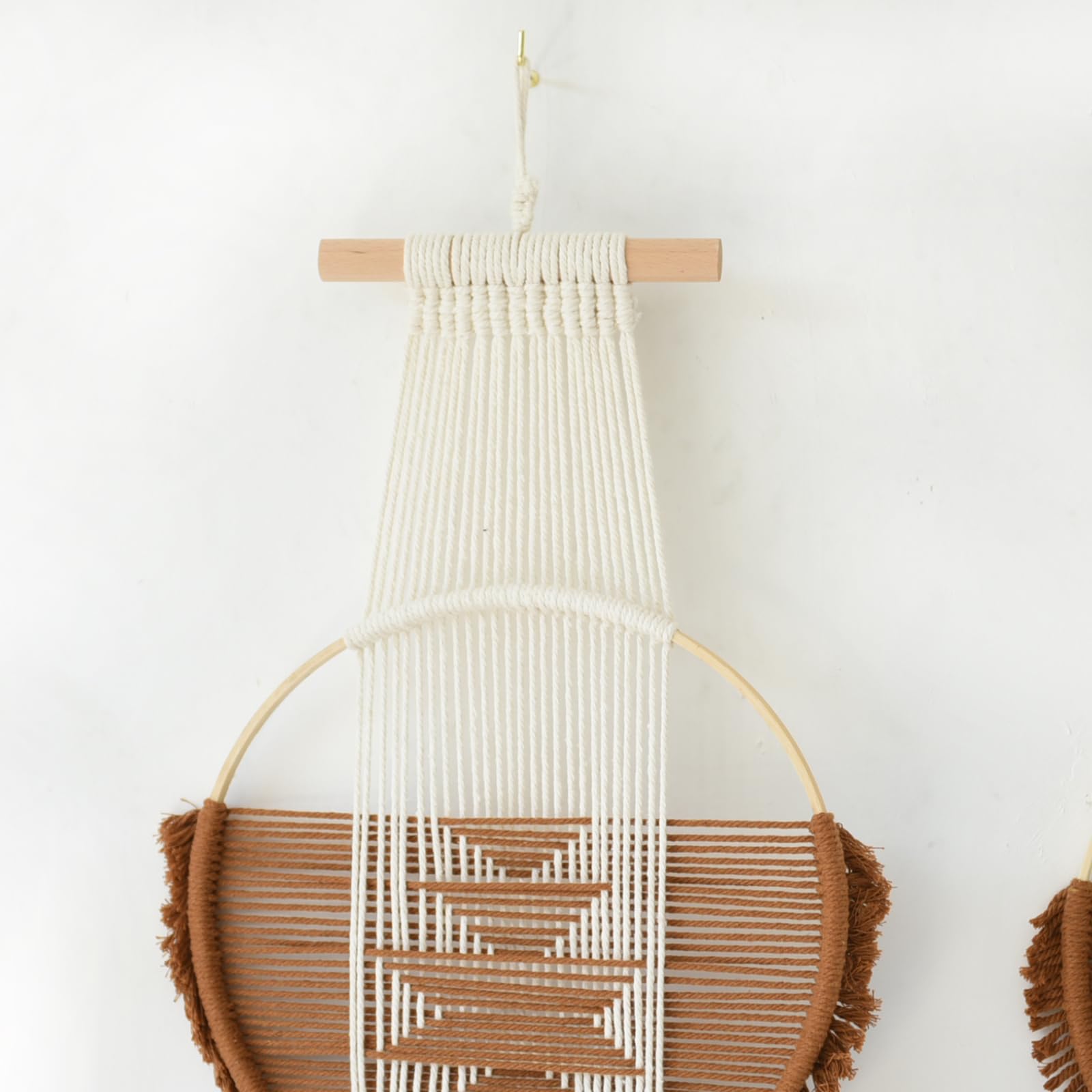 Brown Handmade Macrame Wall Hanging Woven Boho Home Wall Decor 3Pcs