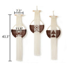 Handmade Coffe Fiber Boho Macrame Wall Hanging  Home Room Décor 3Pcs