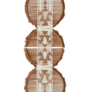 Macrame Wall Hanging Brown and white Boho Wall Decor Art Living room wall art Round Handmade Geometric Lines Home Décor