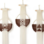 Handmade Coffe Fiber Boho Macrame Wall Hanging  Home Room Décor 3Pcs