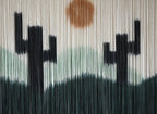 Large Dip-Dye Green Cactus Boho Macrame Wall Hanging