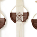 Handmade Coffe Fiber Boho Macrame Wall Hanging  Home Room Décor 3Pcs