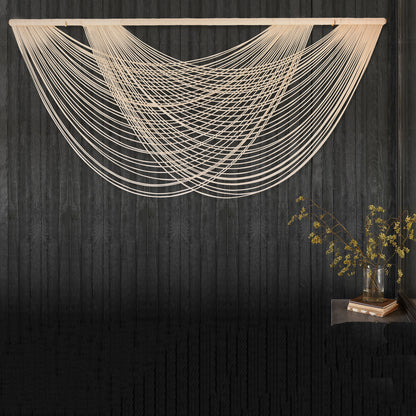 Macrame Wall Hanging Ivory Large Bohemian Yarn Tapestry Wall Decor