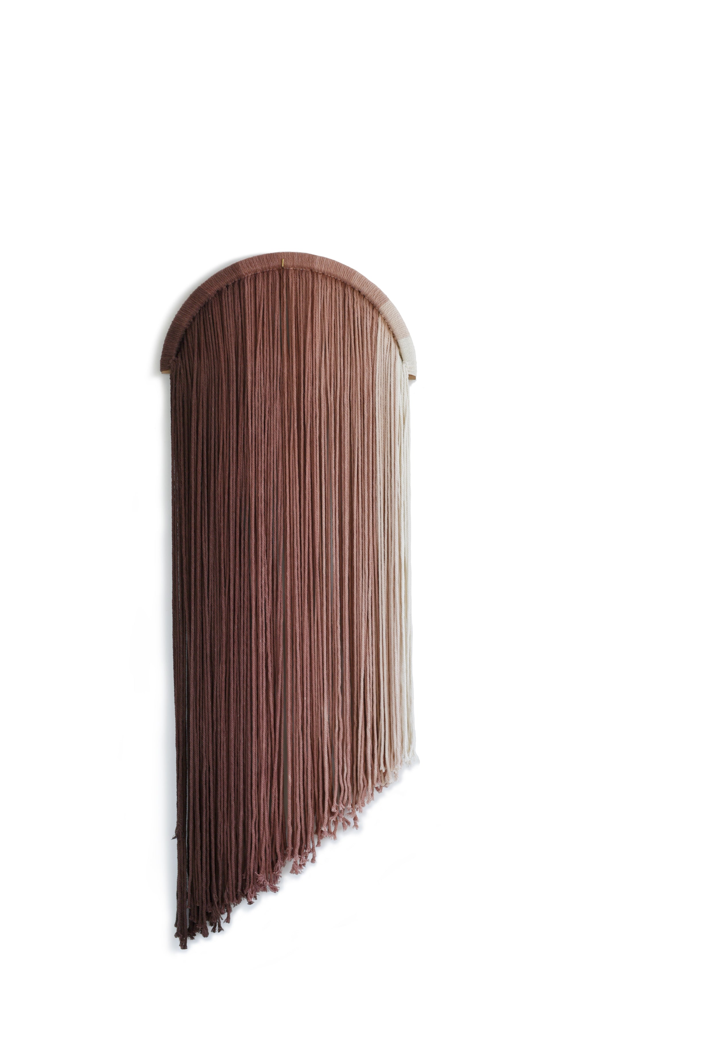 Macrame Wall Hanging Pink Boho Wall Decor Yarn wall hanging Circle Hoop Home Decor