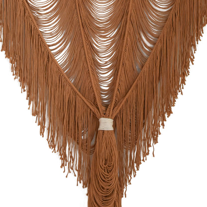 2 Panels Macrame Curtains Brown Window Curtains Wedding Backdrop
