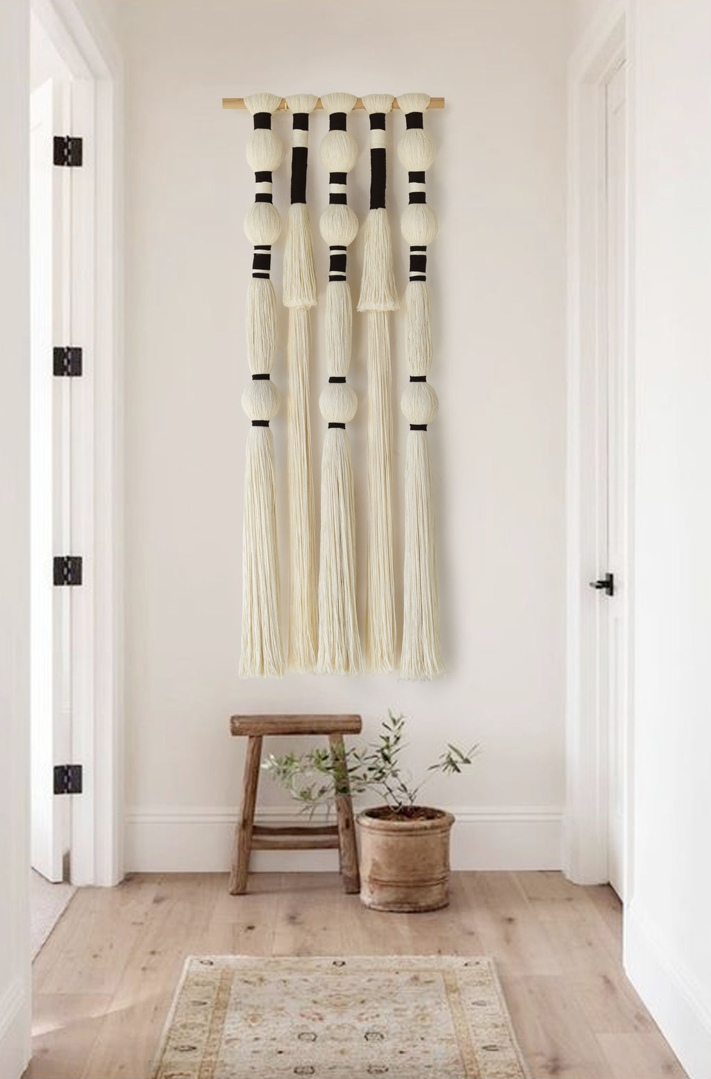 Tassels Sphericity Cotton Textile Macrame Wall Hanging Geometric Yarn Wall Art