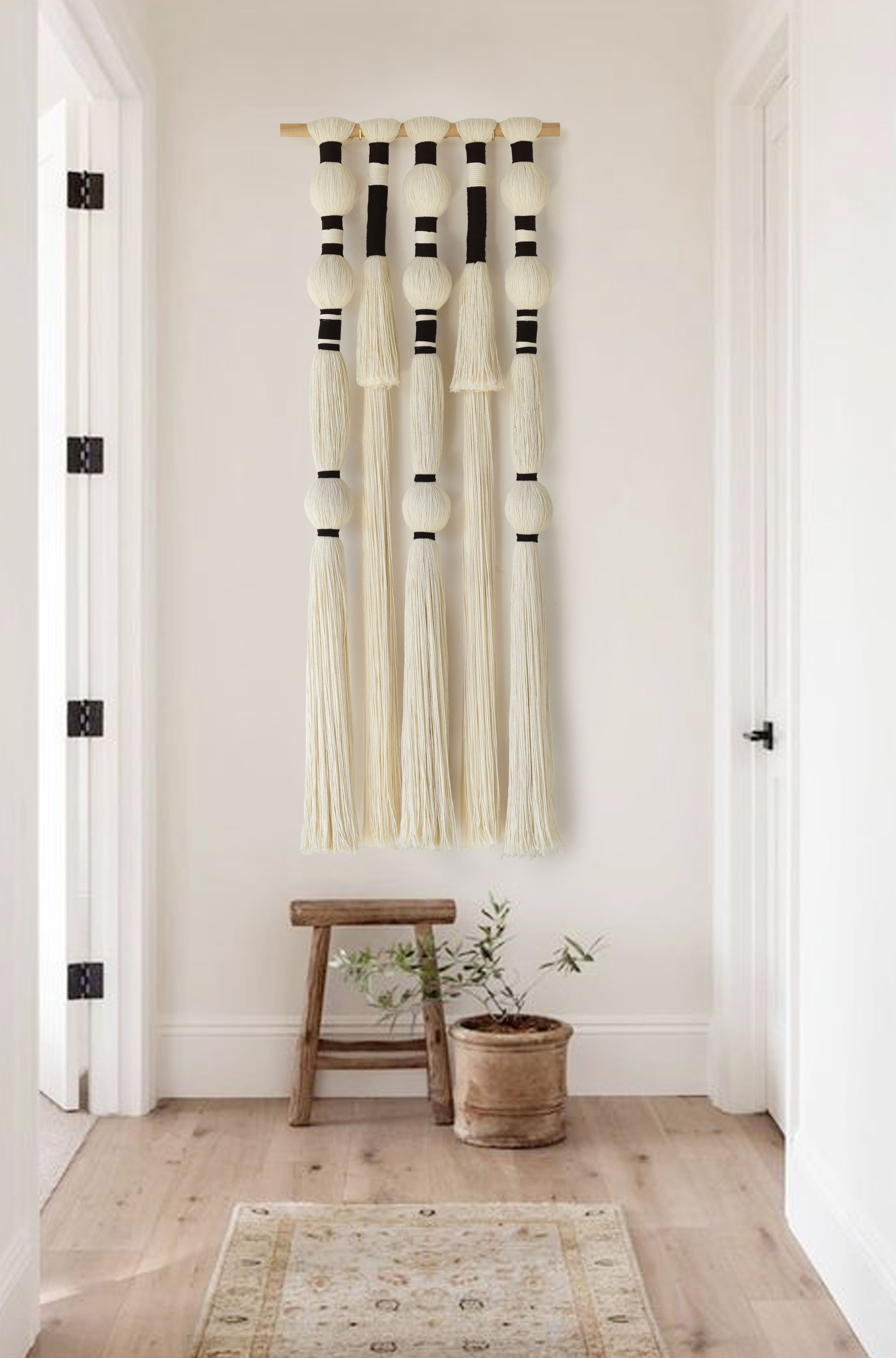 Tassels Sphericity Cotton Textile Macrame Wall Hanging Geometric Yarn Wall Art