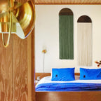 2 Pcs Macrame Wall Hanging Boho Decor Round Tassel