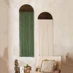 2 Pcs Macrame Wall Hanging Boho Decor Round Tassel