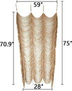 Boho Macrame Curtain Wall Hanging in Khaki