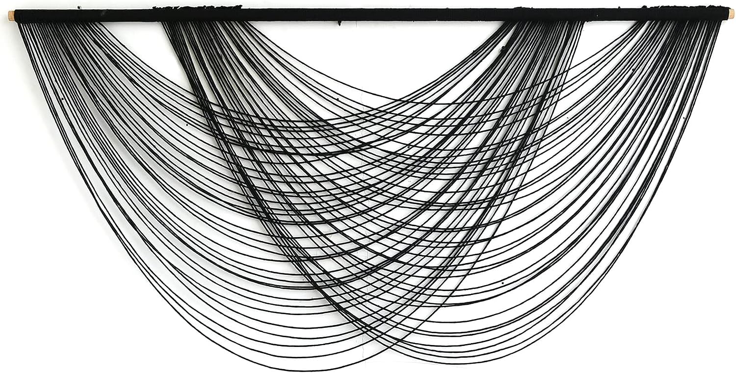 Macrame Wall Hanging Black Boho Large Yarn Tapestry Wall Decor
