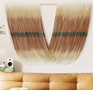 Macrame Wall Hanging Handmade Dip-Dye Craftsmanship yarn Art Fiber Boho Home Wall Art Decor