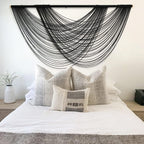 Macrame Wall Hanging Black Boho Large Yarn Tapestry Wall Decor