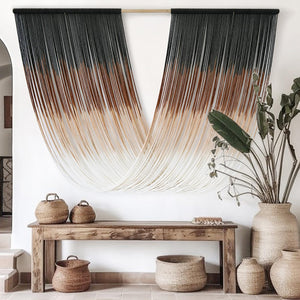 Macrame Wall hanging Dyed Boho Wall Decor Craftsmanship Yarn Wall Art For Home Living Room Bedroom Macrame Wall Decor