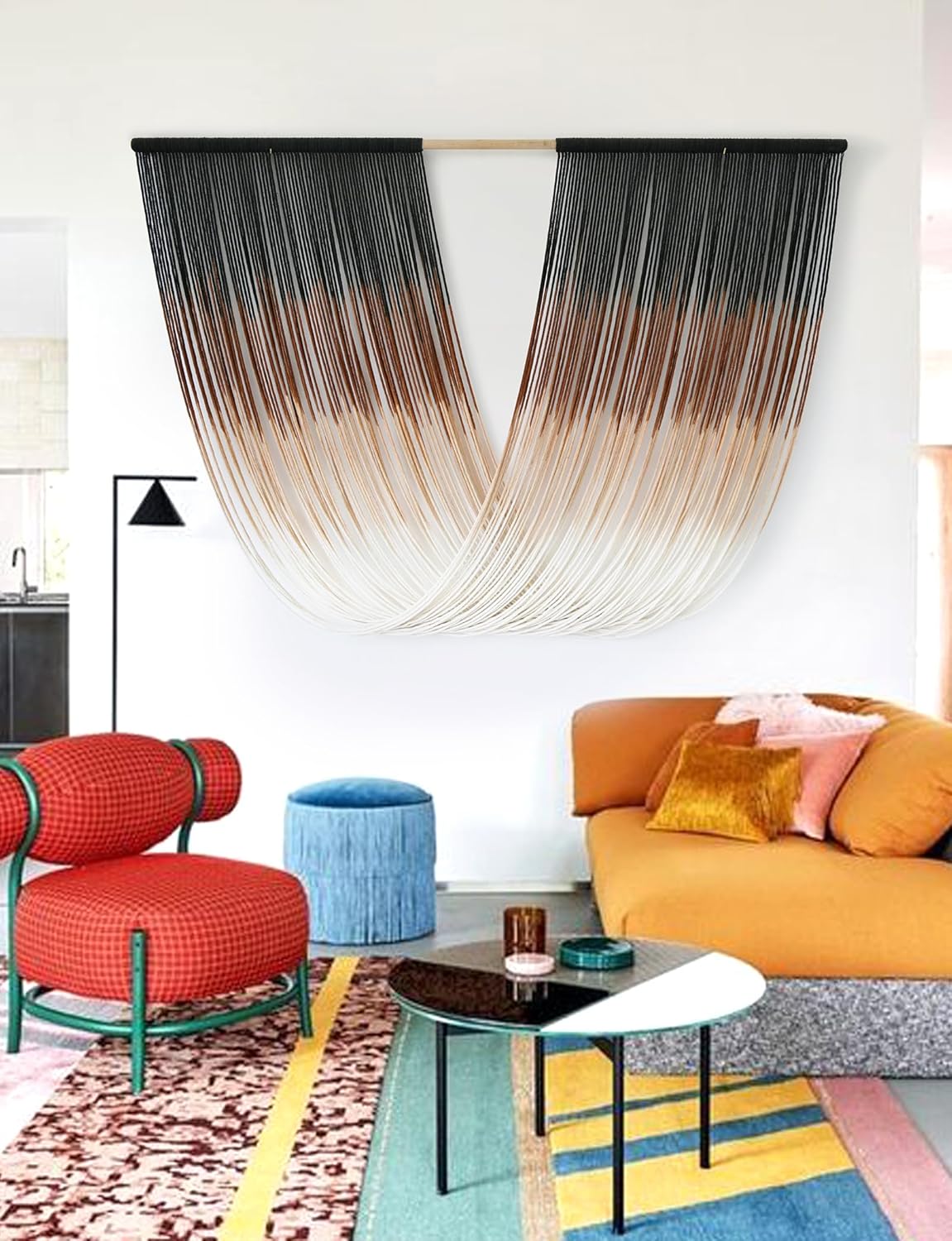 Macrame Wall hanging Dyed Boho Wall Decor Craftsmanship Yarn Wall Art