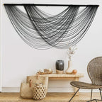 Macrame Wall Hanging Black Boho Large Yarn Tapestry Wall Decor