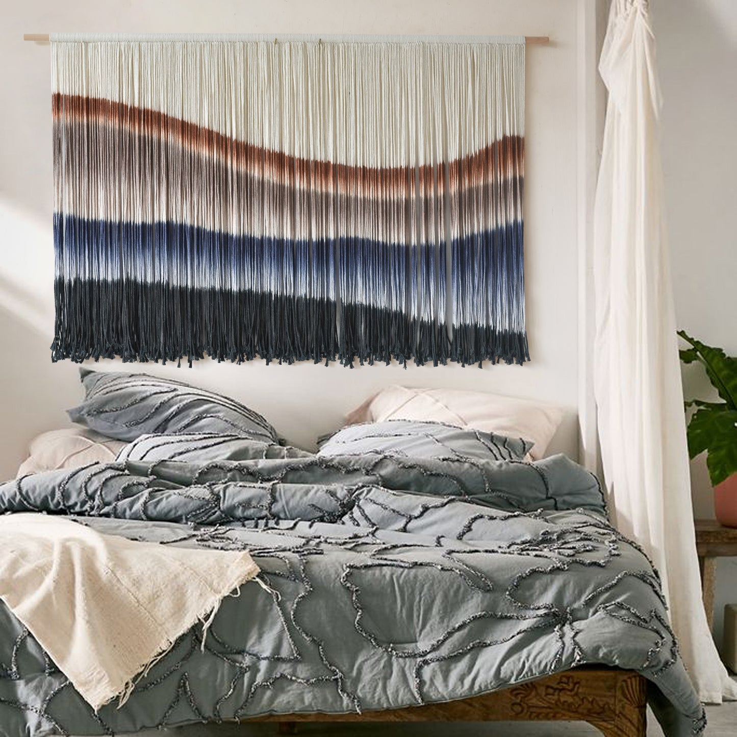 Macrame Wall Hanging Large Tie-Dye Boho Wall Art